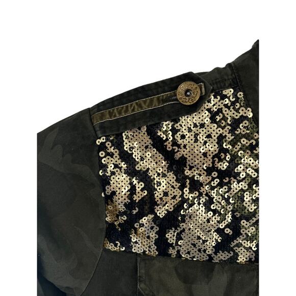 Democracy camouflage camo and sequin gold black, green jacket coat size XL - Picture 4 of 7